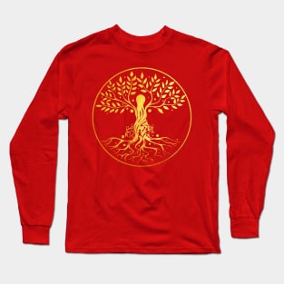 Friskoven eco village logo gold Long Sleeve T-Shirt